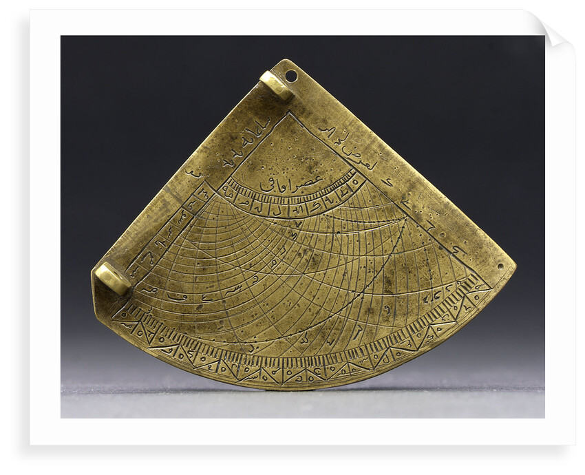 Obverse of astrolabe quadrant by unknown