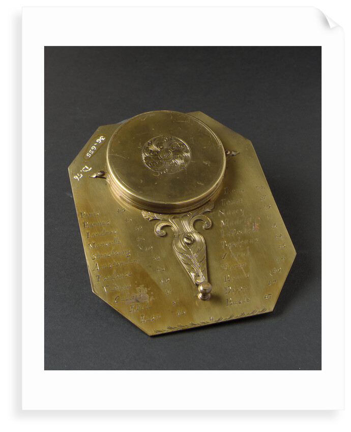 Butterfield dial for latitudes 35-60 North, reverse by Chapotot