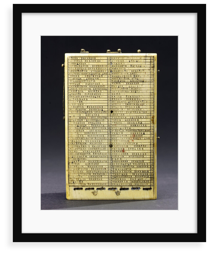 Diptych dial, leaf IIb, table of latitudes by Paul Reinmann