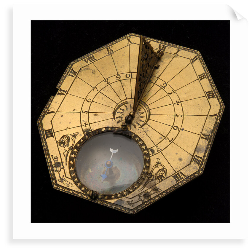 Portable horizontal dial for latitude 51 North by Charles Gouchon