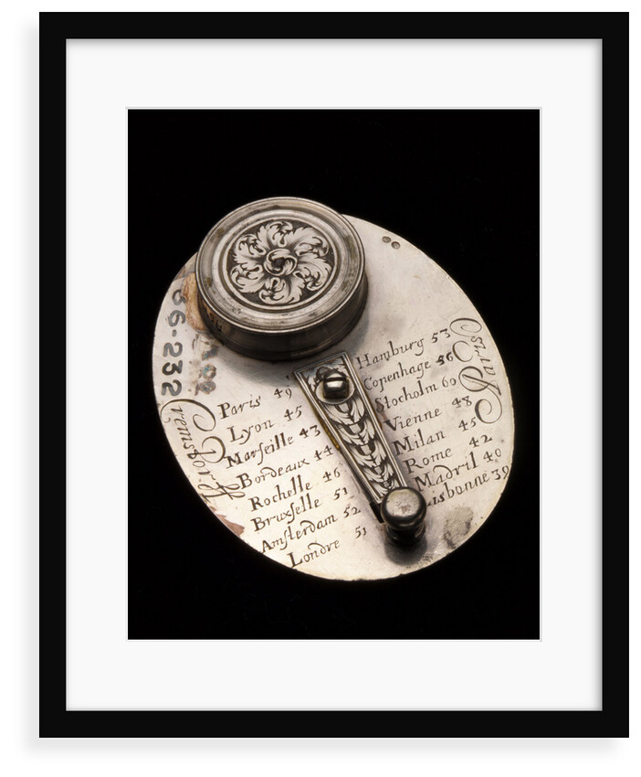 Butterfield dial for latitudes 40-57 North, reverse by Cremstorff