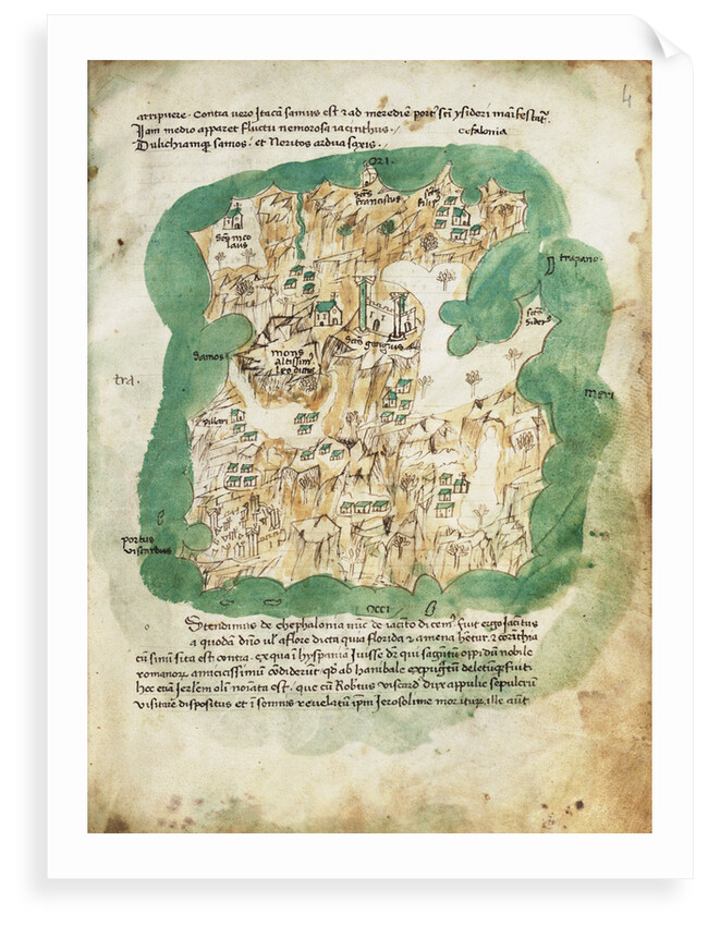 Chart of Cephalonia by Cristoforo Buondelmonti