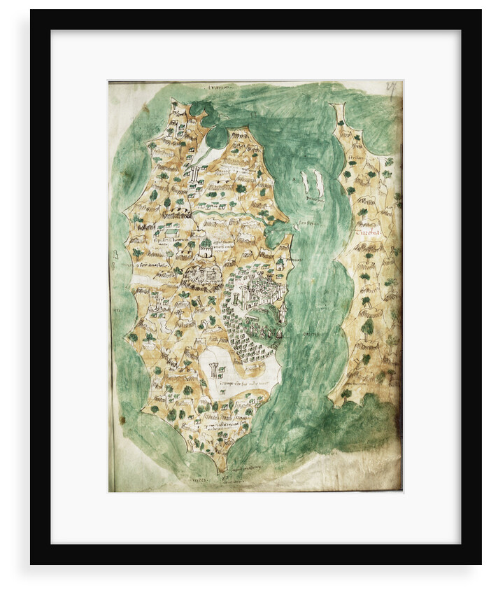 A chart of Khios and adjacent mainland by Cristoforo Buondelmonti