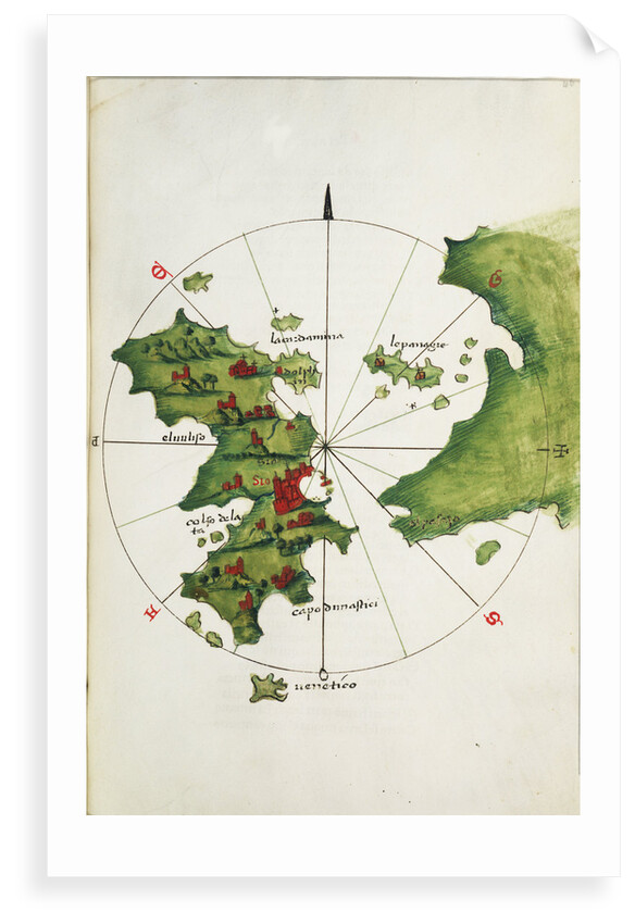 Khios and adjacent mainland by Bartolommeo dalli Sonetti