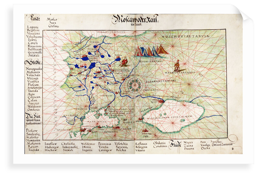 Chart of Moscow and the Black Sea by Johan B. Agnese