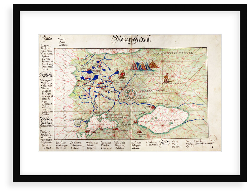 Chart of Moscow and the Black Sea by Johan B. Agnese