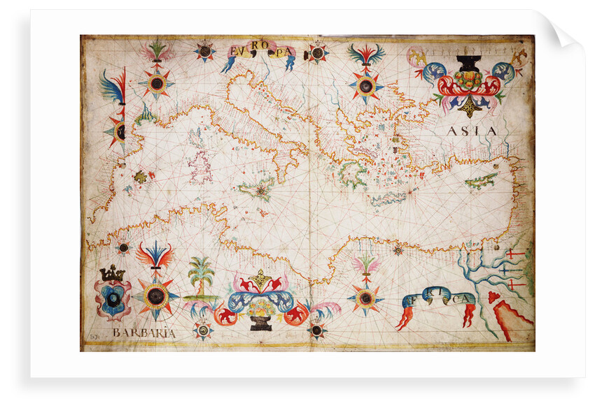 Portulan chart of western Mediterranean by unknown
