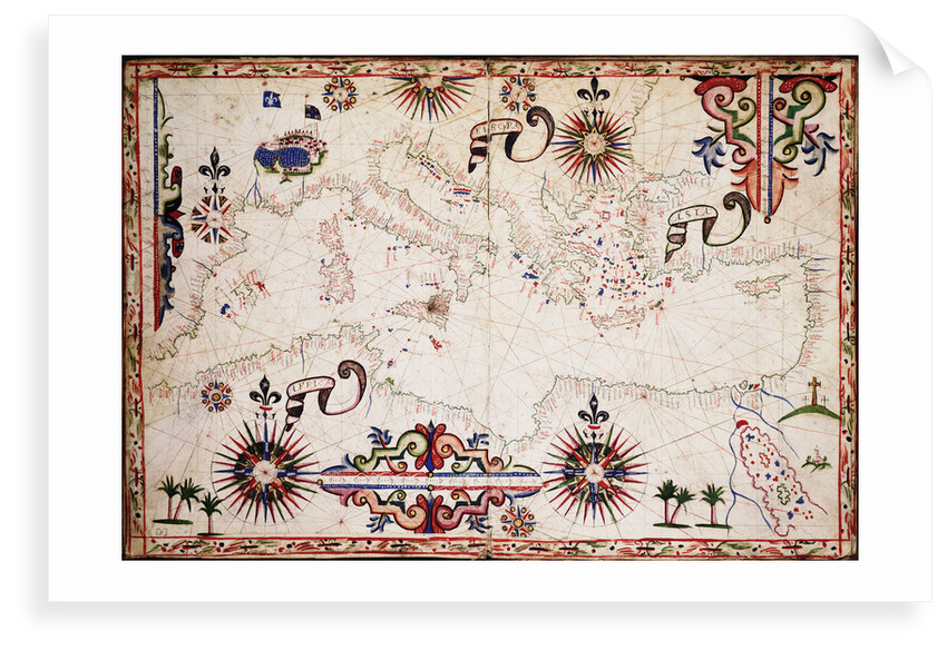 Chart of Mediterranean, Black and Caspian Seas by unknown