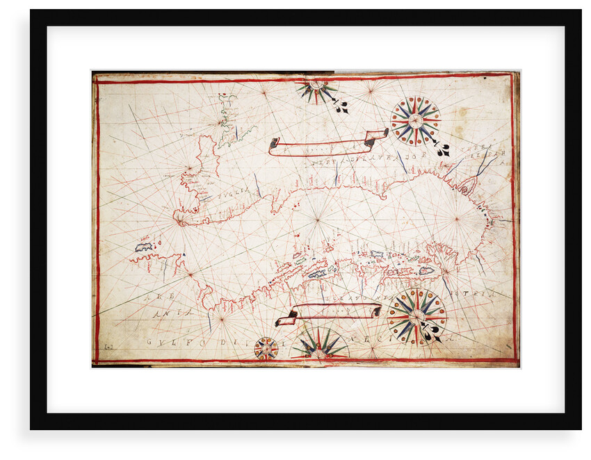 Adriatic chart, circa 1620 by unknown