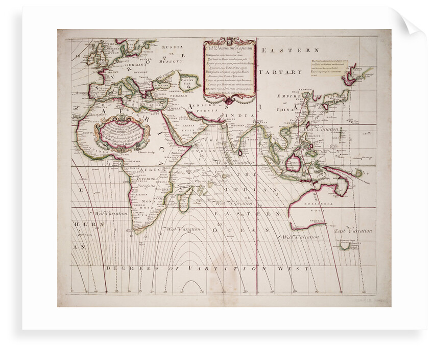 A new and correct sea chart of the whole world showing the variations of the compass as they were found in the year 1700 by Edmond Halley