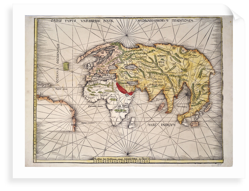 World map after Ptolemy, 1513 by unknown