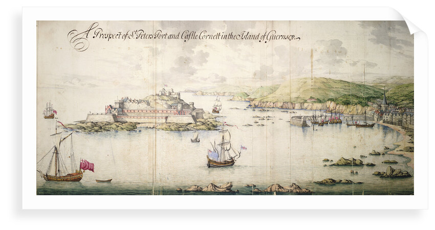 A prospect of St. Peters port and Castle Cornett in the island of Guernsey by Thomas Phillips