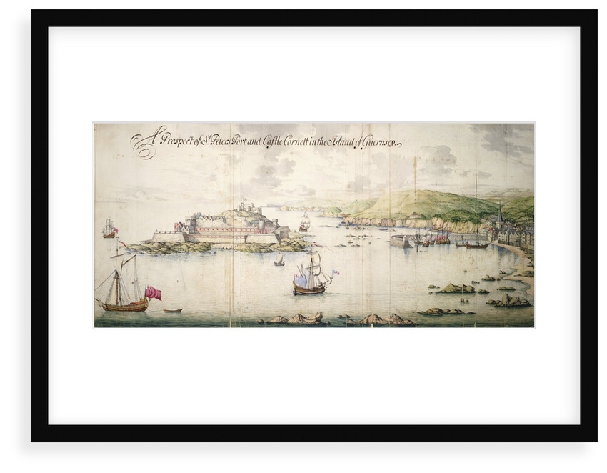 A prospect of St. Peters port and Castle Cornett in the island of Guernsey by Thomas Phillips