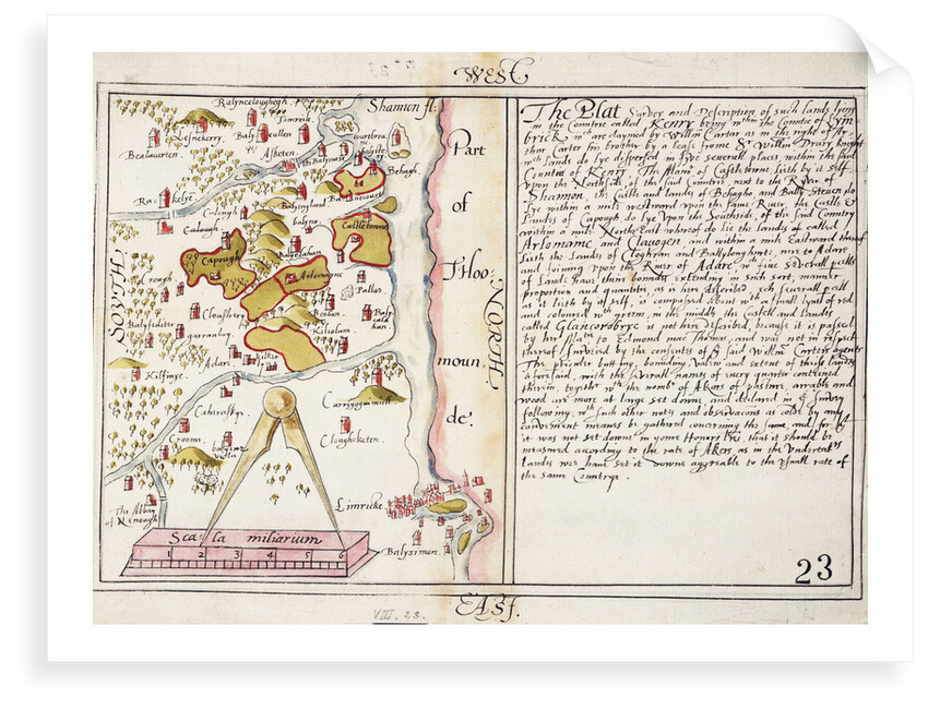 16th century map of county Limerick, Ireland by Anonymous