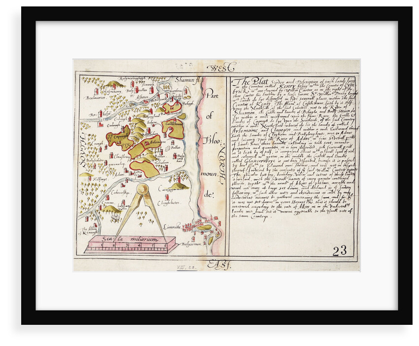 16th century map of county Limerick, Ireland by Anonymous