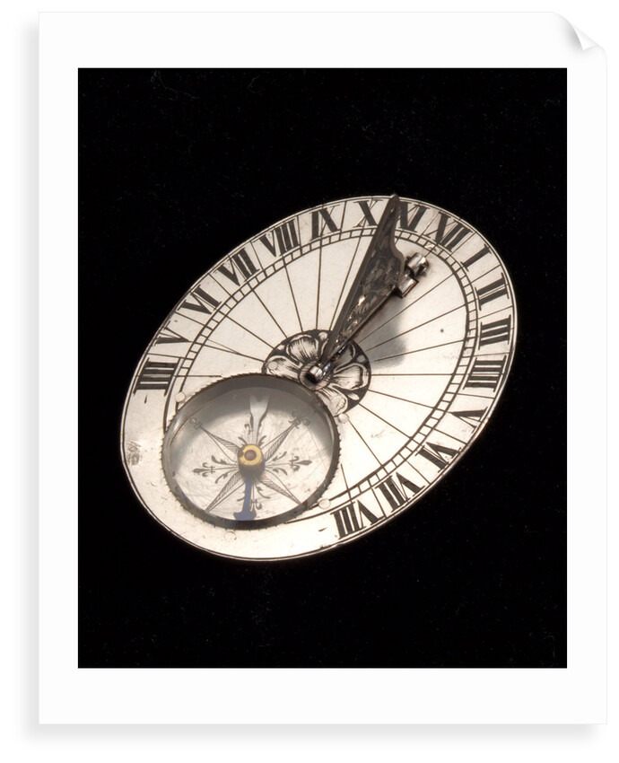 Portable horizontal dial for latitude 48˚ north. by Claude Bonnevie