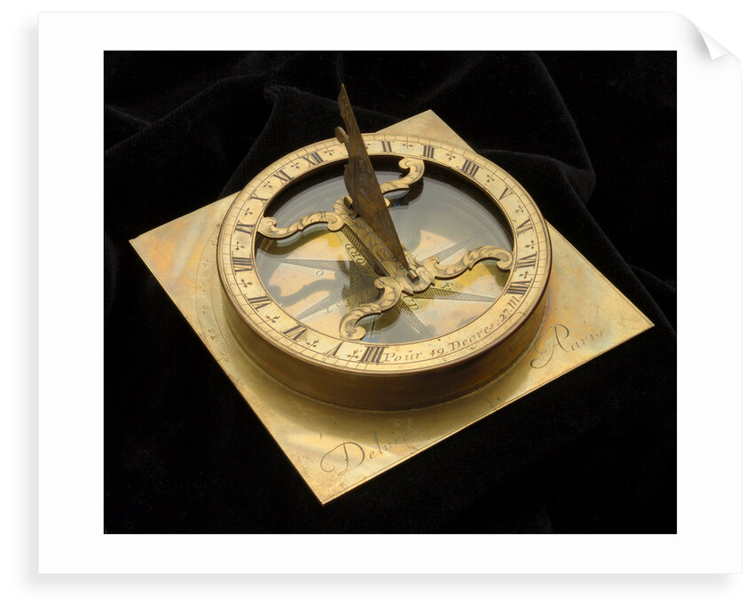Portable horizontal dial for latitude 49 27' north by Claude Delure