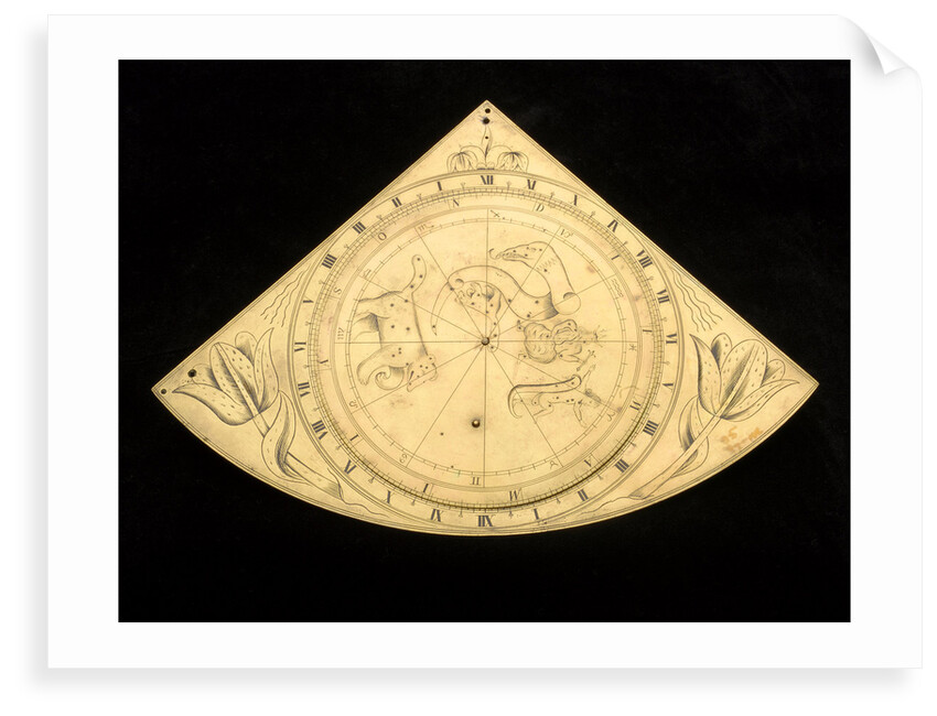 Horary quadrant with Gunter projection by unknown