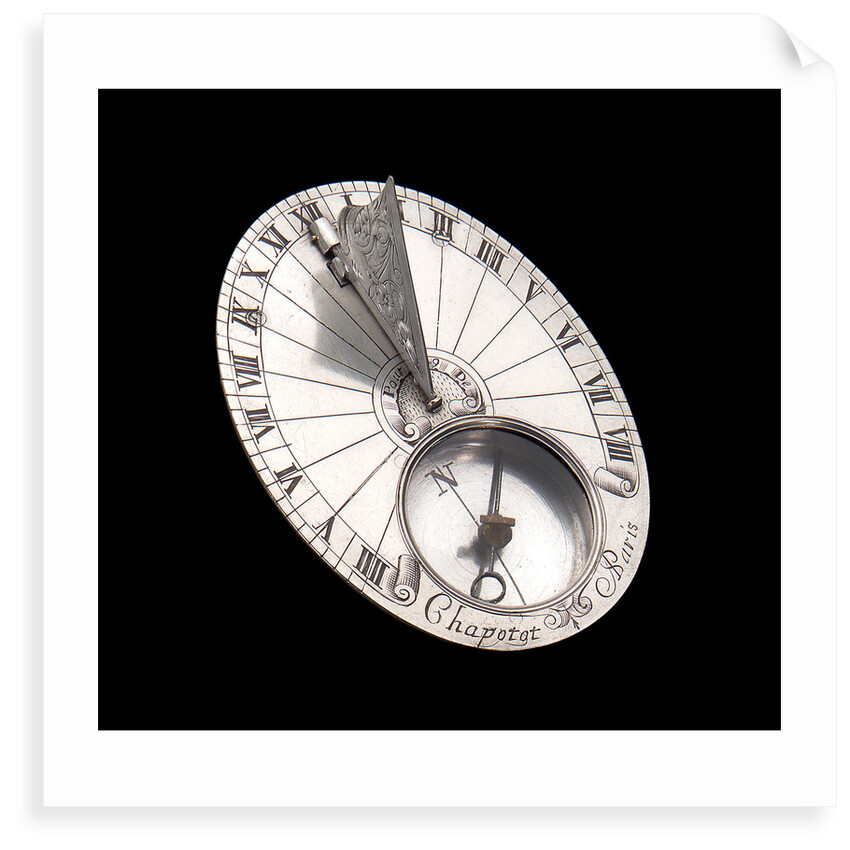 Portable horizontal dial for latitude 49˚ by Chapotot