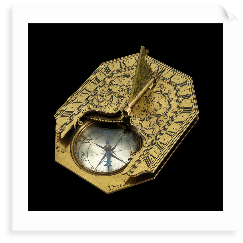 Inclining dial for latitudes 0-60 north by Edmund Culpeper