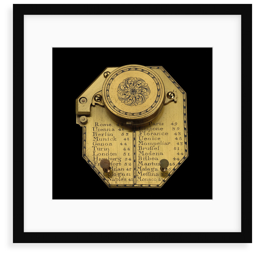 Inclining dial for latitudes 0-60 north, reverse by Edmund Culpeper