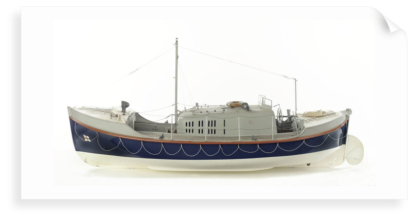 Full hull model, Oakley Mark II self-righting lifeboat, port broadside by unknown