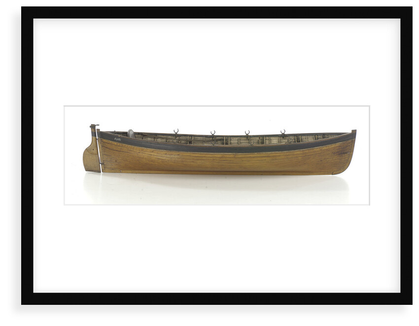 Full hull model, 8-oared whaleboat, starboard broadside by unknown