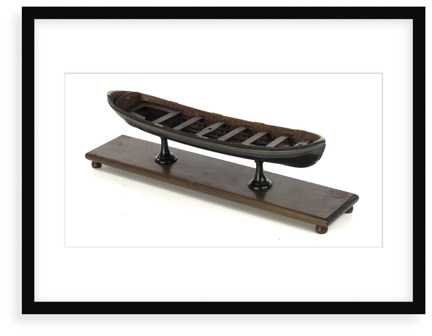 Full hull model, 8 oared whaleboat, starboard by unknown