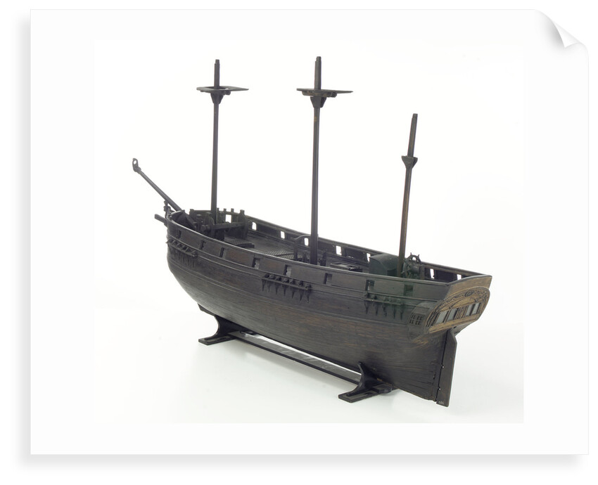 Cargo vessel, port stern quarter by unknown