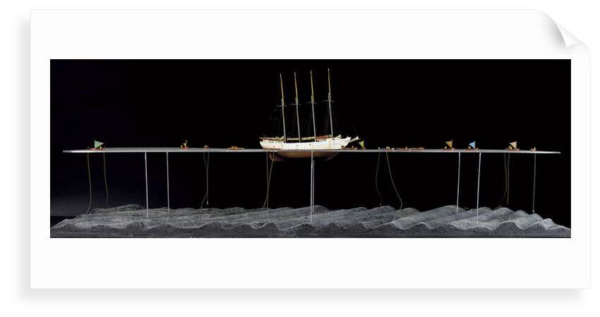 'Argus', starboard broadside, scenic model by Kenneth Britten