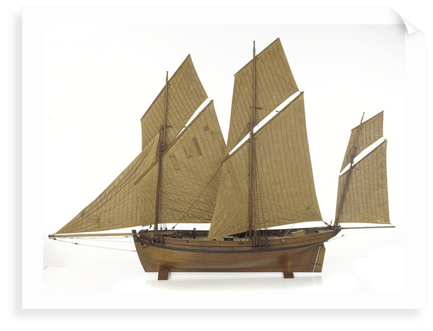 French 8-gun lugger by unknown