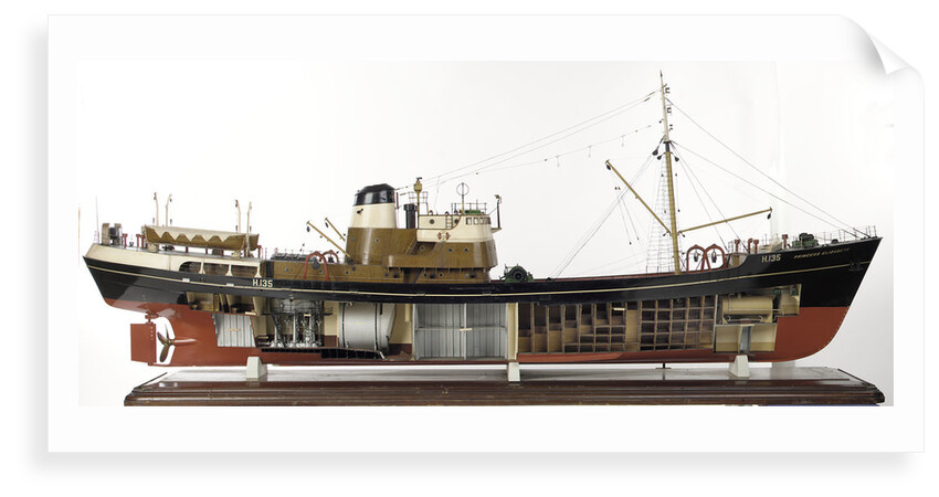 'Princess Elizabeth', starboard broadside, cutaway to show interior by unknown