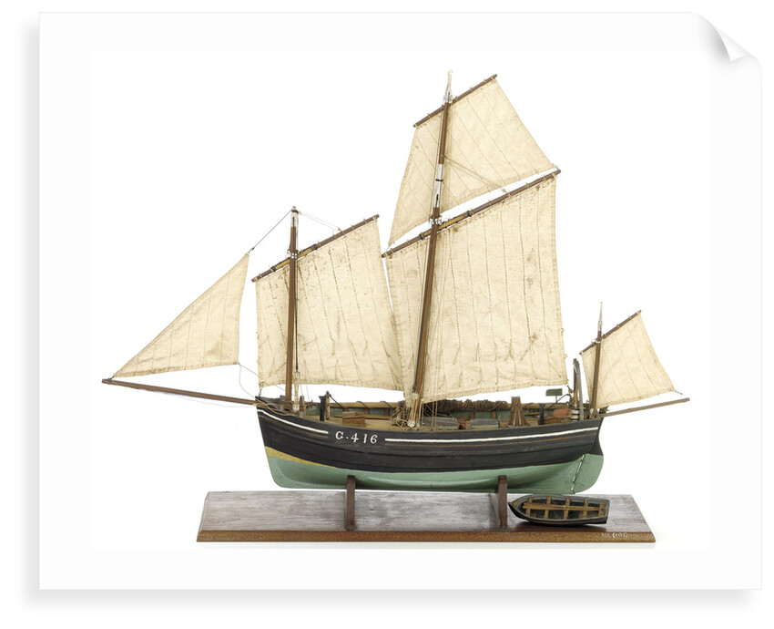 Full hull model, chasse marie, port broadside by unknown
