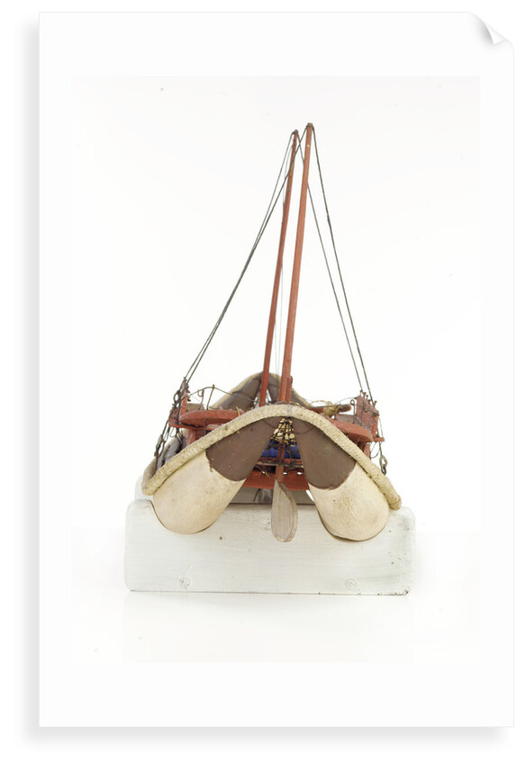 Full hull model representing 'Noddea' and 'Refuge', dead astern by unknown