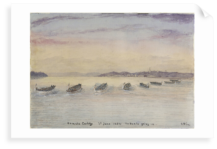 Gamla Carleby, June 7th 1854. The boats going in. by Dr Edward Hodges Cree