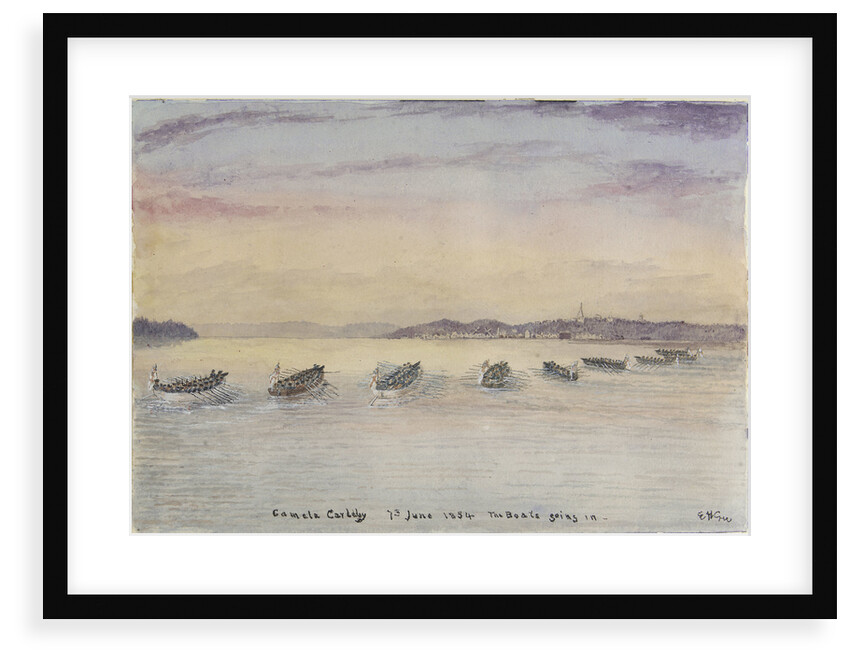 Gamla Carleby, June 7th 1854. The boats going in. by Dr Edward Hodges Cree