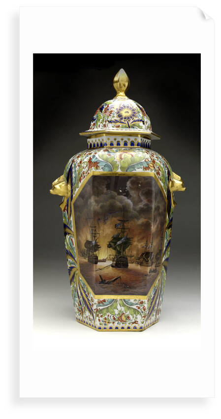 Large hexagonal vase by Chamberlains & Co.