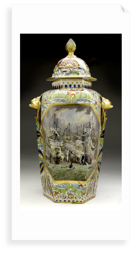 Large hexagonal vase by Chamberlains & Co.