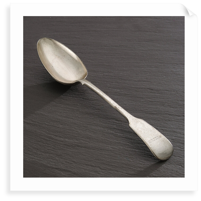 An electroplated tablespoon by L. Upton, made about 1873 by L. Upton