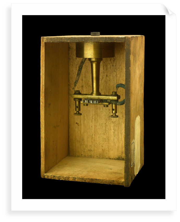 Wooden box with electrical brass inside by unknown