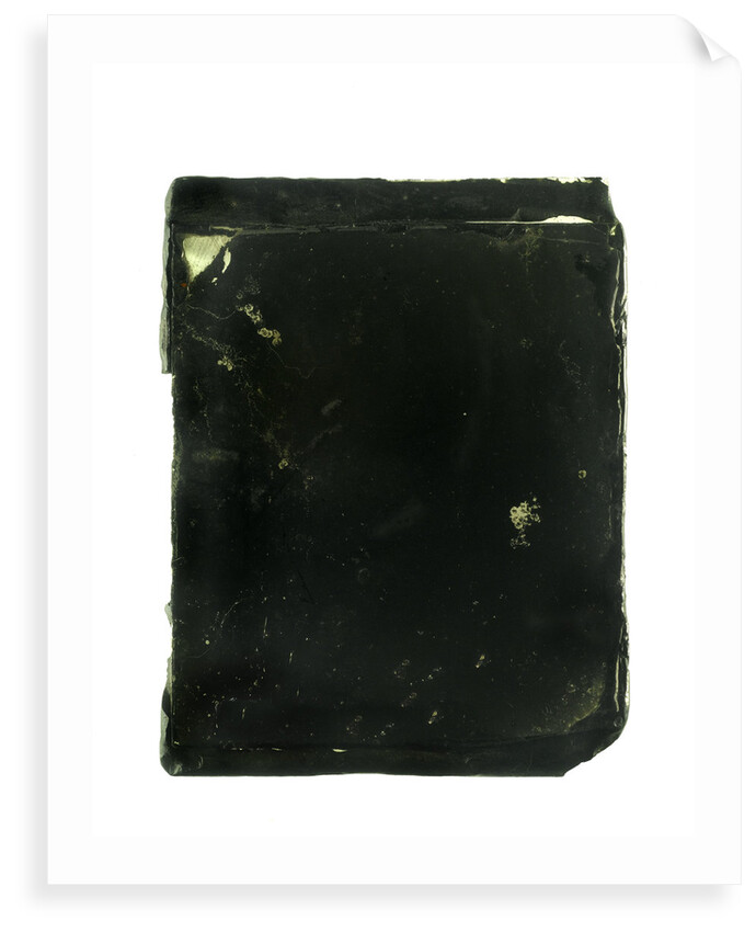 Two pieces of plain glass stuck together with wax by unknown