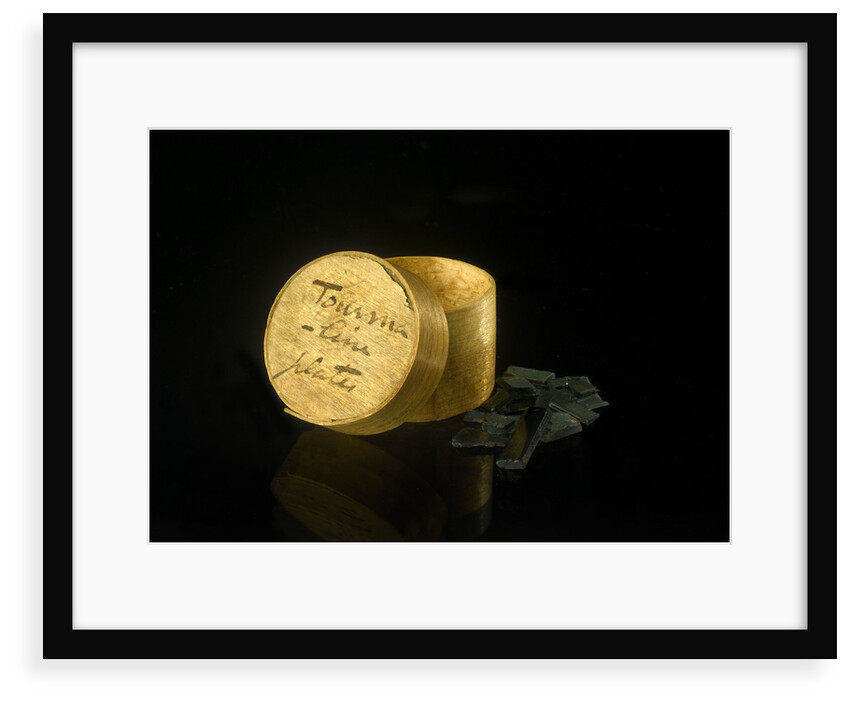 Pill box containing 'Tourmaline plates' by unknown