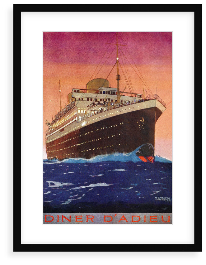 Front cover of menu 'Dinner A'dieu' by Kenneth D. Shoesmith