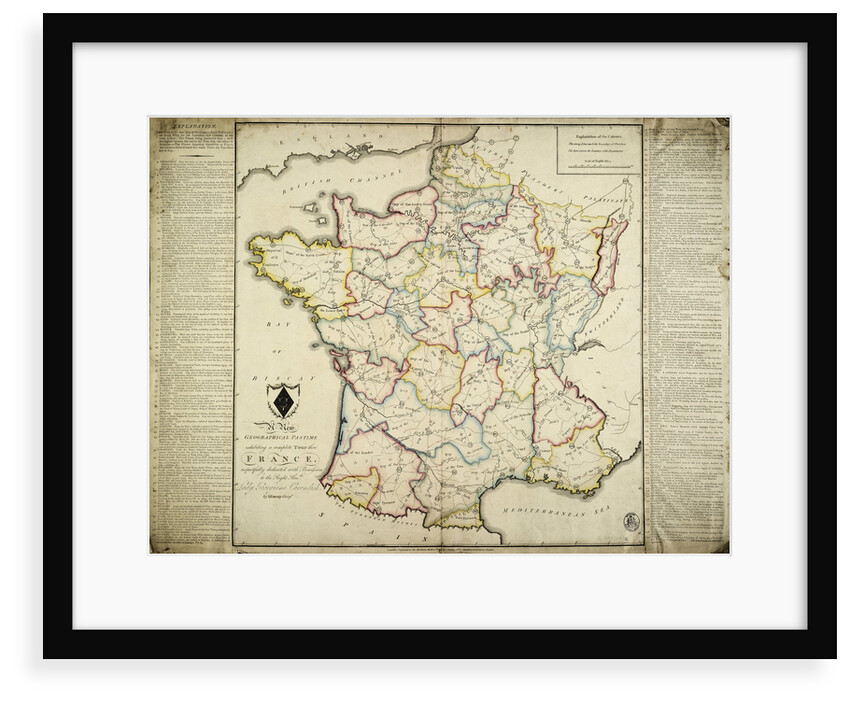 A new geographical pastime exhibiting a complete tour thro' France respectfully dedicated with permission to the Right Honble Lady Georgiana Cavendish by J. Enouy