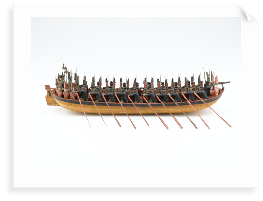 Georgian full hull model of a troopboat, starboard view, broadside by unknown