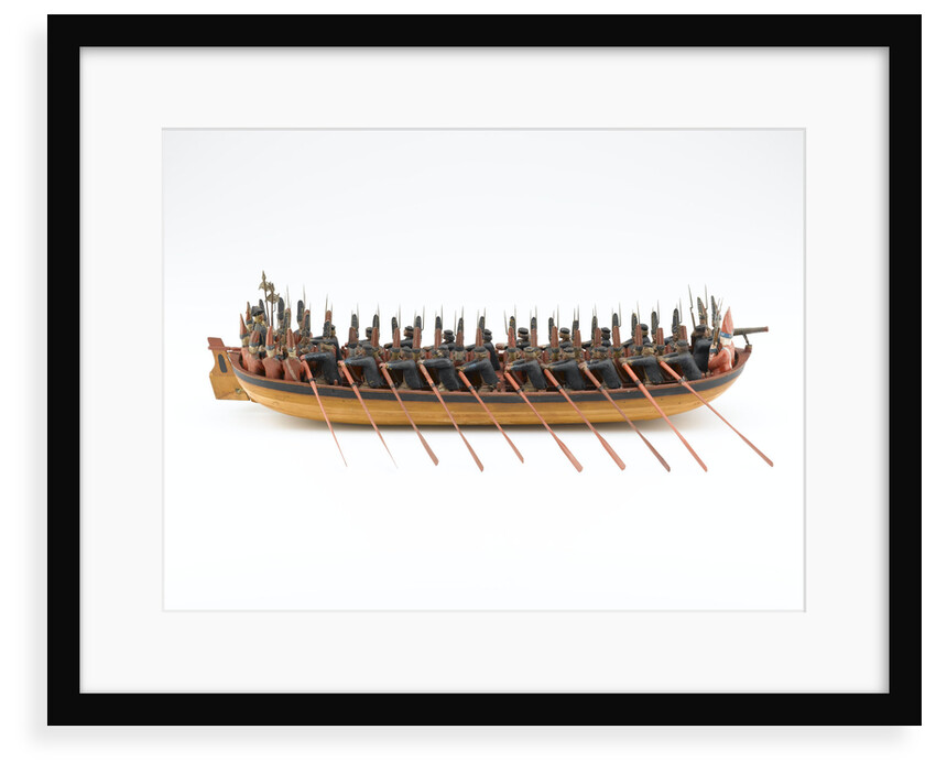 Georgian full hull model of a troopboat, starboard view, broadside by unknown