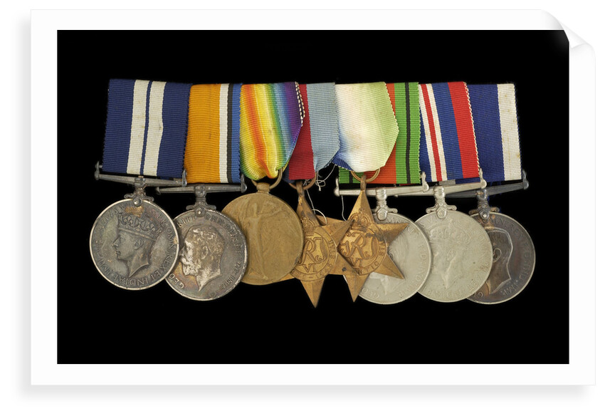 Medals awarded to P. S. N. SMITH CPO RN (obverse, l to r, MED1196-1203) by unknown