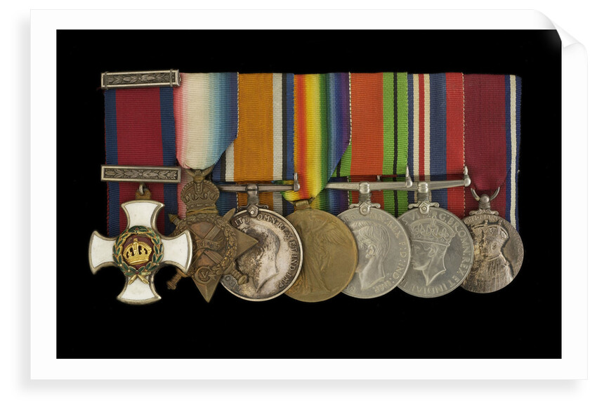 Medals awarded to Captain C. H. Allen DSO RN (obverse, l to r, MED1163-1169) by W. Wyon
