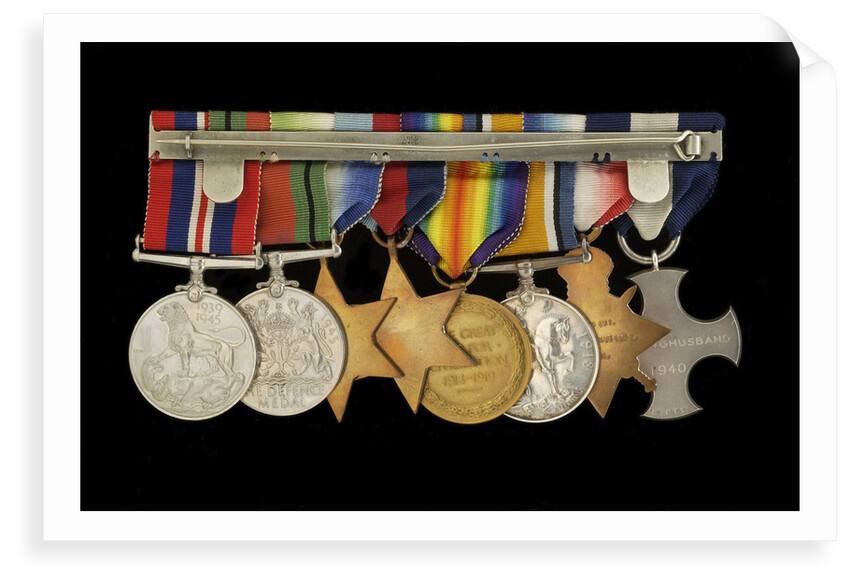 Medals awarded to Cdr J. L. Younghusband DSC (reverse, r to l, MED1228-1235) by Garrard & Co.