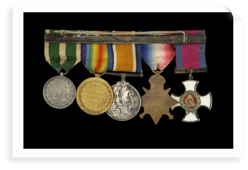 Medals awarded to Rear Admiral Harold Hugh Huxham DSO (reverse, r to l, MED1634-1638) by W. Wyon